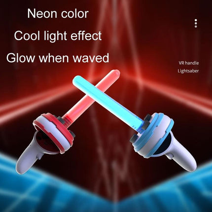 Meta Quest Handle Lightsaber Pair With Vr Motion Rhythm - Red / Blue