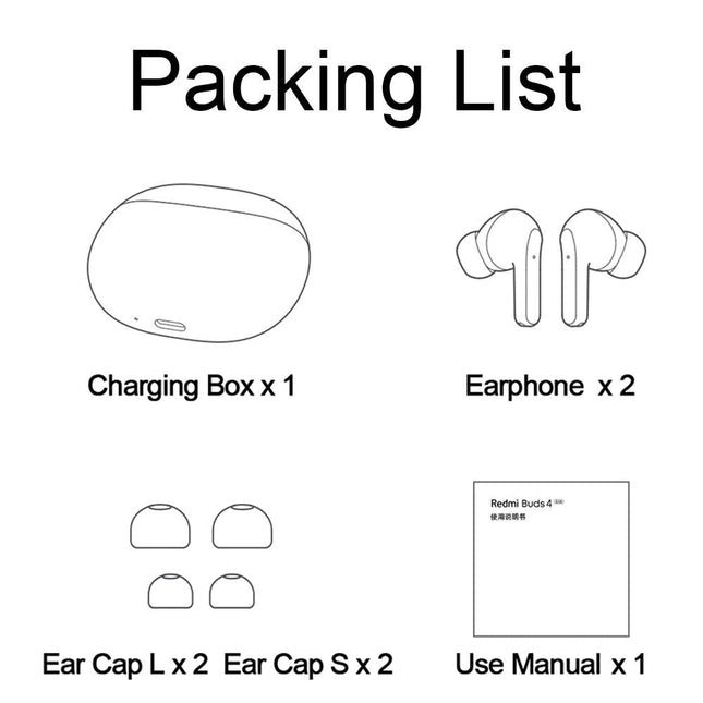 Waterproof Redmi Buds 4 Vitality Wireless Earphone With Bluetooth Calling And Noise Reduction - White