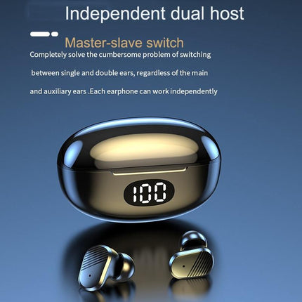 Wireless In-Ear Gaming Earphones With Digital Display - Black