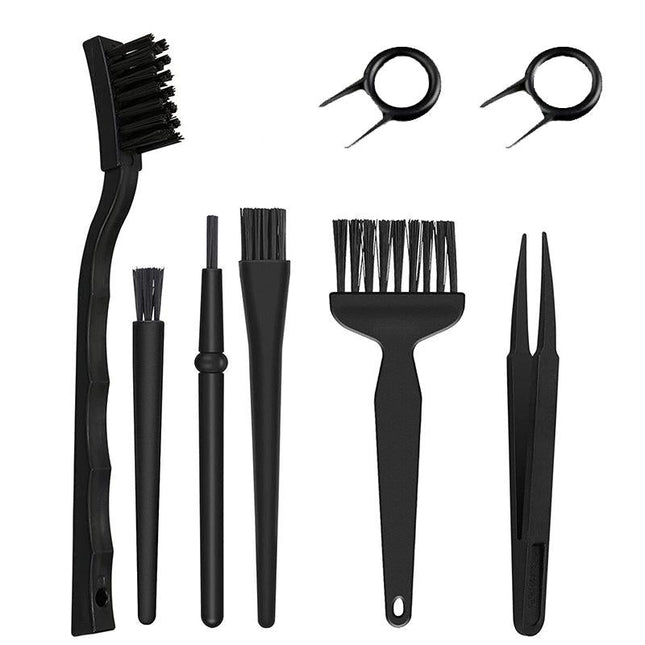 8-Piece Computer Cleaning Brush & Tweezer Set For Keyboard & Electronics