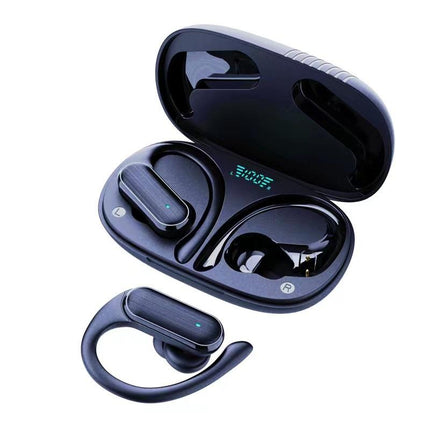 Wireless Noise-Cancelling Bluetooth Earbuds With Led Display - Blue