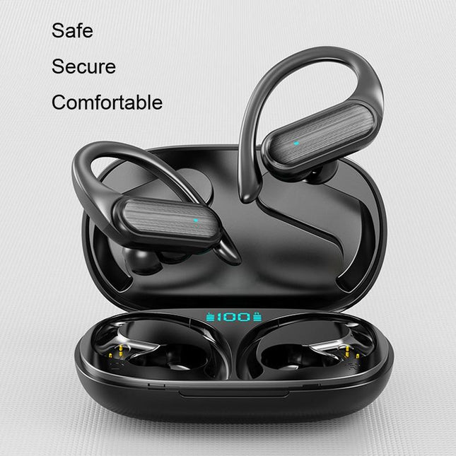 Wireless Noise-Cancelling Bluetooth Earbuds With Led Display - Blue