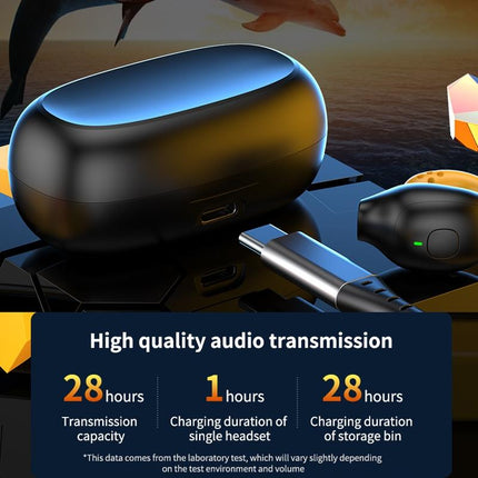 Wireless Ear Clip Bluetooth Headset With Led Display - Noise Reduction