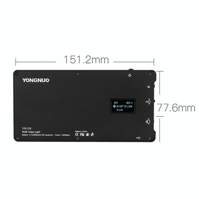 135Leds Dual Colour Temperature Pocket Fill Light - Black