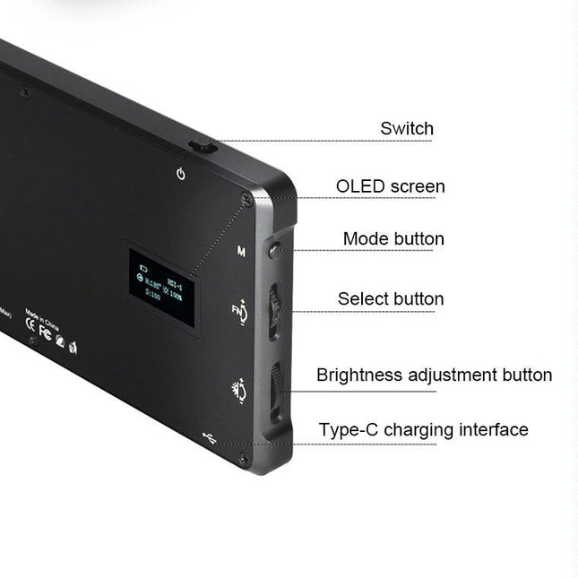 135Leds Dual Colour Temperature Pocket Fill Light - Black