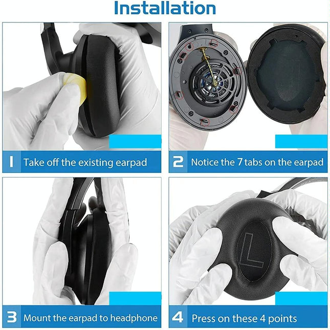 Leather Earpads For Anker Soundcore Life Q20 - 1 Pair