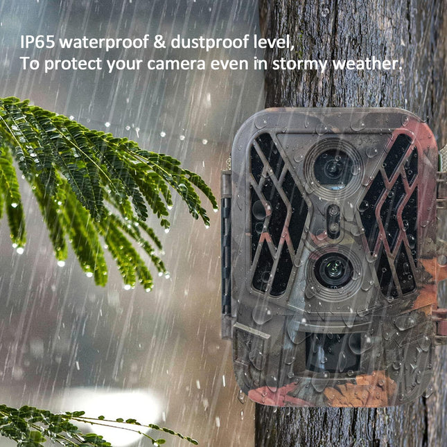 50Mp 4K Dual Lens Infrared Hunting Camera For Outdoor Rainfall And Fog