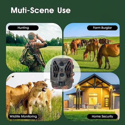 50Mp 4K Dual Lens Infrared Hunting Camera For Outdoor Rainfall And Fog