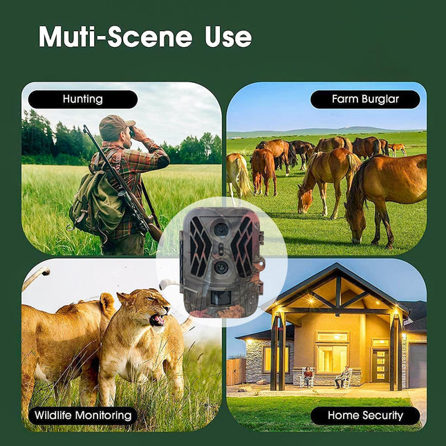 50Mp 4K Dual Lens Infrared Hunting Camera For Outdoor Rainfall And Fog