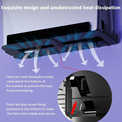 Wall-Mounted Bracket For Ps5 Console With Controller Vr Glasses And Headphone Storage - Black