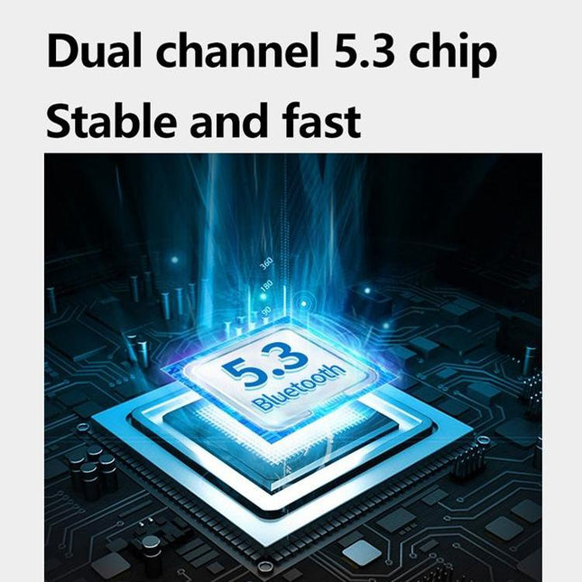 Waterproof Wireless Bluetooth Earphones With Led Display - Black