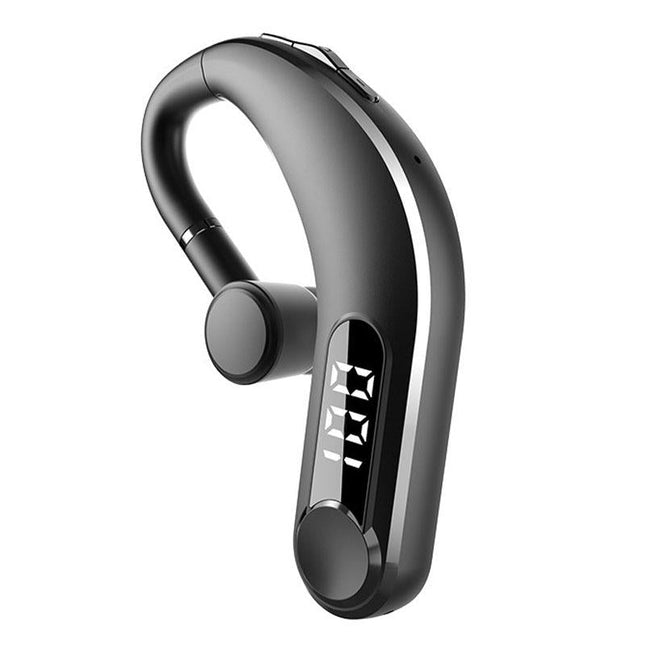 Waterproof Bluetooth Earphones With Led Display - Black