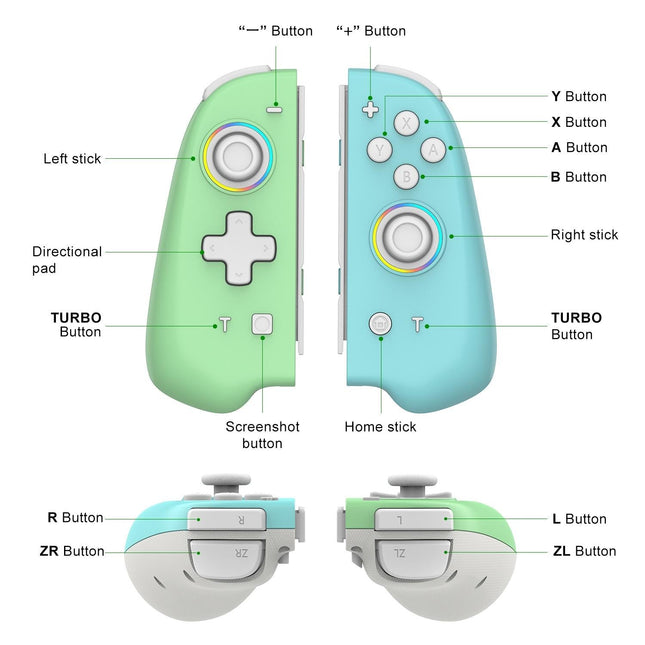 Vibrant Joycon Set With Colourful Light Switch
