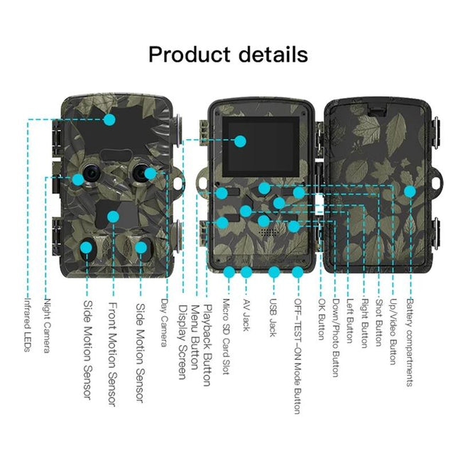 Outdoor Camouflage Dual Lens Infrared Camera With 4K Resolution And Night Vision