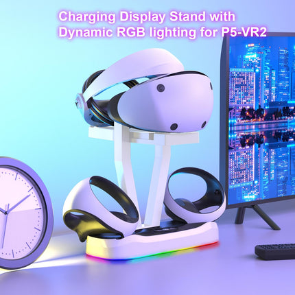 Playstation Magnetic Charging Base With Rgb Light And Storage Rack