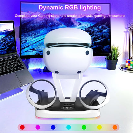 Playstation Magnetic Charging Base With Rgb Light And Storage Rack
