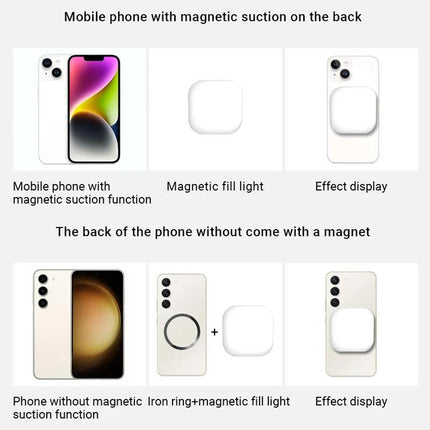 Rechargeable Mini Magnetic Selfie Light - Tri-Colour Temperature