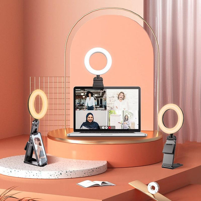 Desktop Ring Fill Light With Multi-Function Bracket - 3000-6500K