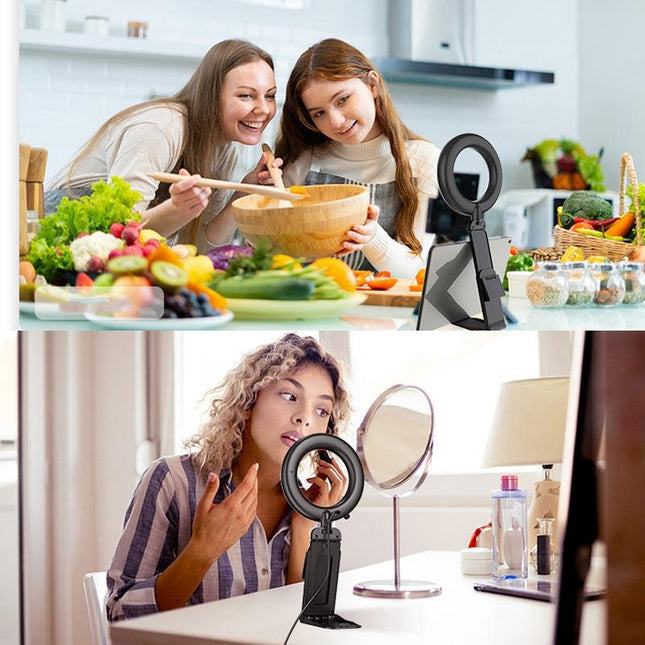 Desktop Ring Fill Light With Multi-Function Bracket - 3000-6500K