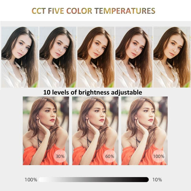 Foldable Rgb Fill Light With Phone Clip & Cold Shoe Interface