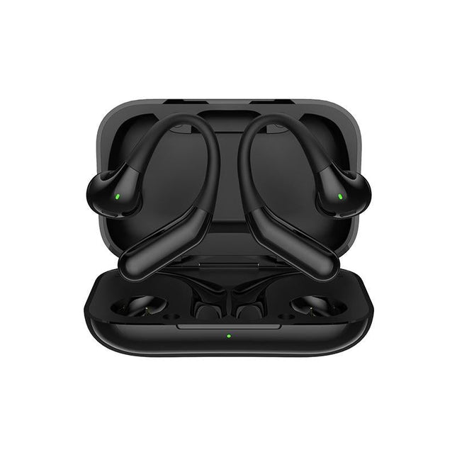 Wireless Half In-Ear Sports Earphones - Black