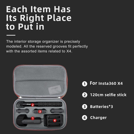 Amagisn Storage Bag For Insta360 X4 - Protective Clutch Case