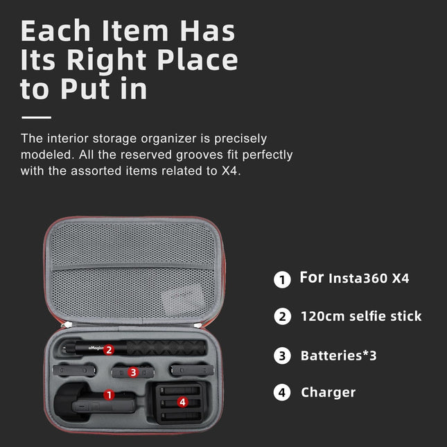 Amagisn Storage Bag For Insta360 X4 - Protective Clutch Case