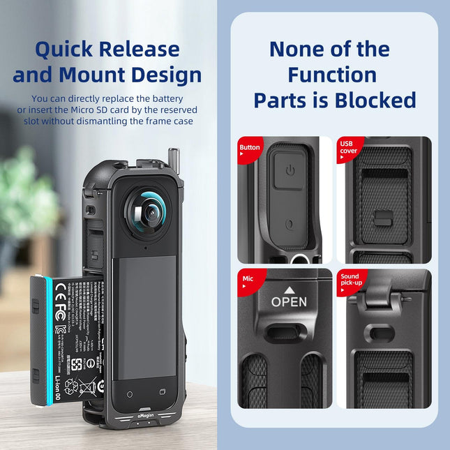 Amagisn Metal Protective Housing For Insta360 X4 With 2 Claws And Rabbit Cage