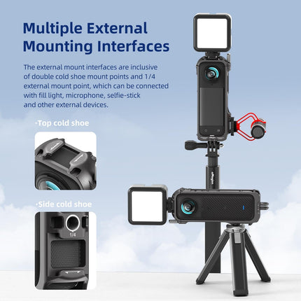 Amagisn Metal Protective Housing For Insta360 X4 With 2 Claws And Rabbit Cage