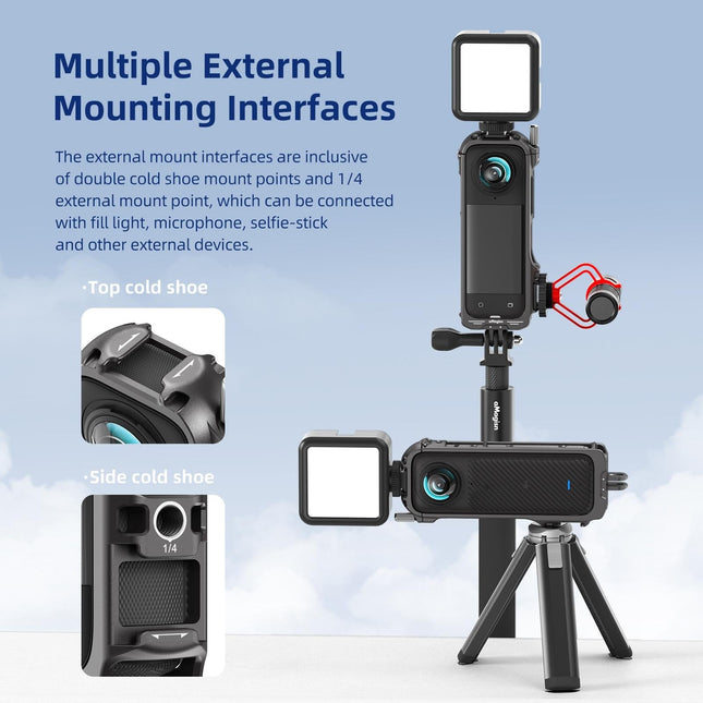 Amagisn Metal Protective Housing For Insta360 X4 With 2 Claws And Rabbit Cage