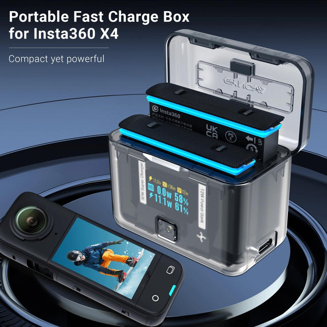 Smart Dual Charging Box For Insta360 X4 Camera