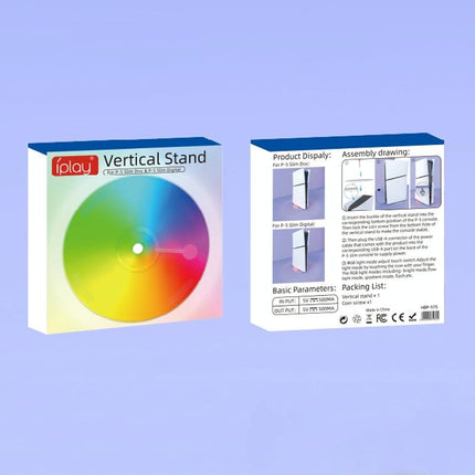 Vertical Storage Bracket For Ps5 Slim - Simple Rgb Colourful Transparent