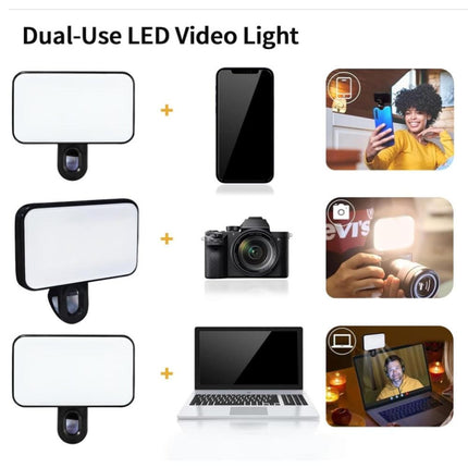 Rechargeable Selfie Light For Phone Laptop Tablet - Black