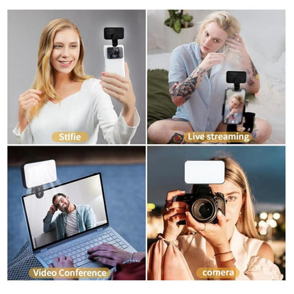 Rechargeable Selfie Light For Phone Laptop Tablet - Black