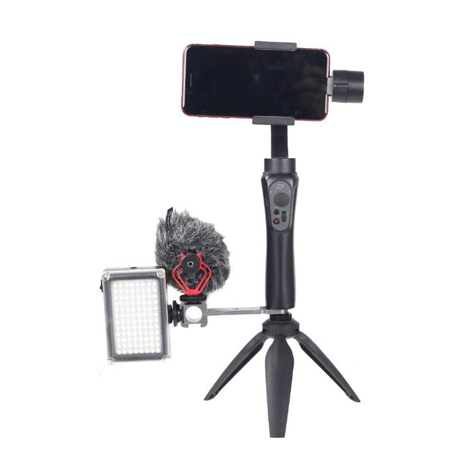 Three-Headed Hot Boot Adapter For Gimbal With Led Mic Mount