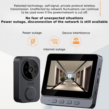 2.4G Wireless Doorbell With 4.3 Ips Screen And Night Vision Camera
