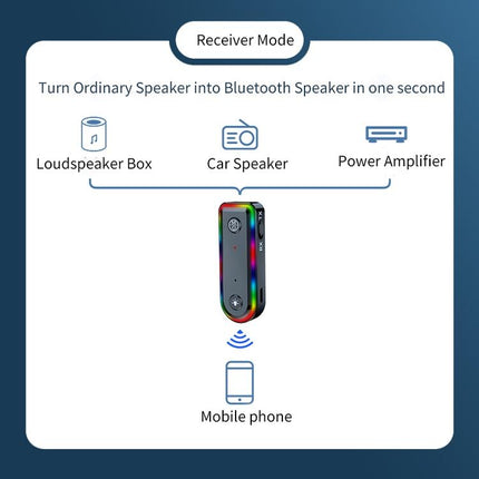 Bluetooth Audio Receiver With Rgb Light And Car Launcher