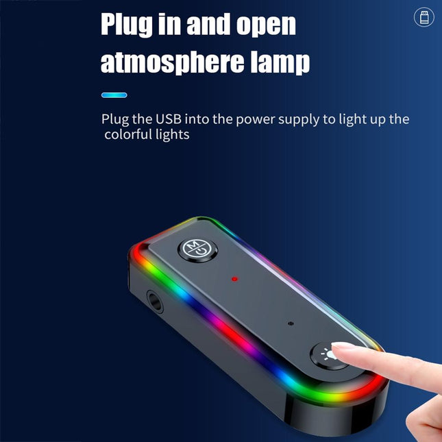 Bluetooth Audio Receiver With Rgb Light And Car Launcher