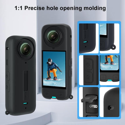 Black Silicone Case For Insta360 X4 Ox4-Jst-Cy Body