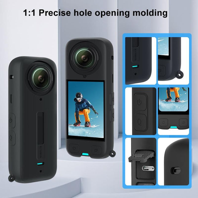 Black Silicone Case For Insta360 X4 Ox4-Jst-Cy Body