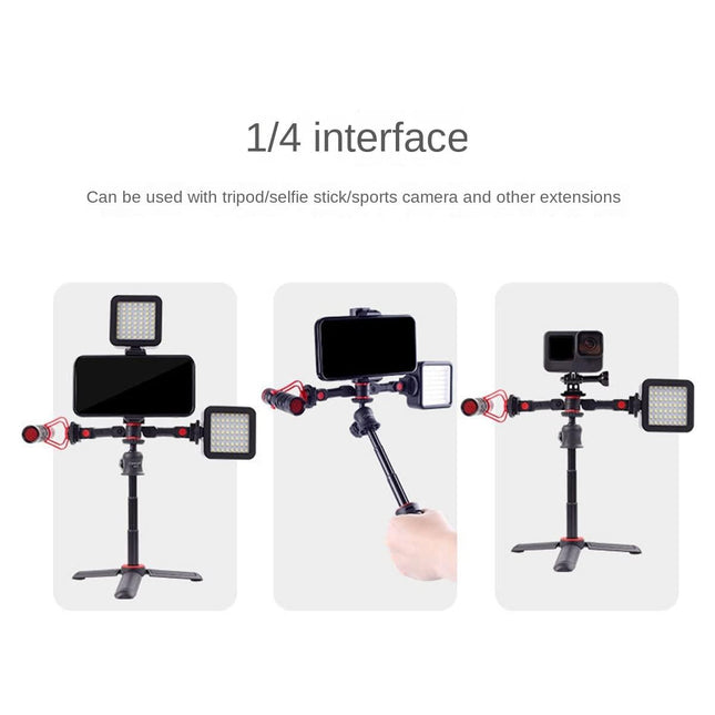 Universal Dual Cold Shoe Mount For Camera And Phone