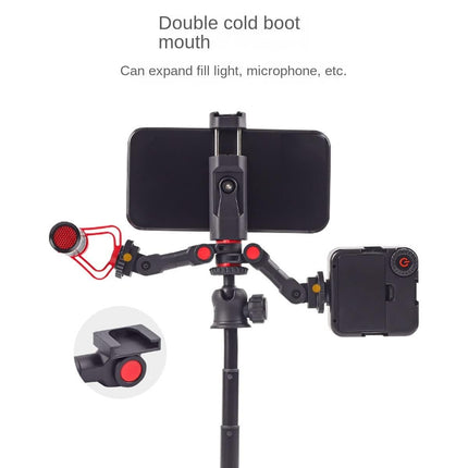 Universal Dual Cold Shoe Mount For Camera And Phone
