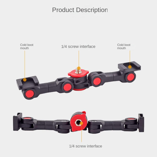 Universal Dual Cold Shoe Mount For Camera And Phone