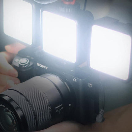 Portable Triple Hot / Cold Shoe Fill Light For Shooting And Recording