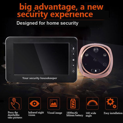 Smart Doorbell With 4.3 Display 3.0Mp Camera Motion Detection Night Vision & Tf Card Support 32Gb Max