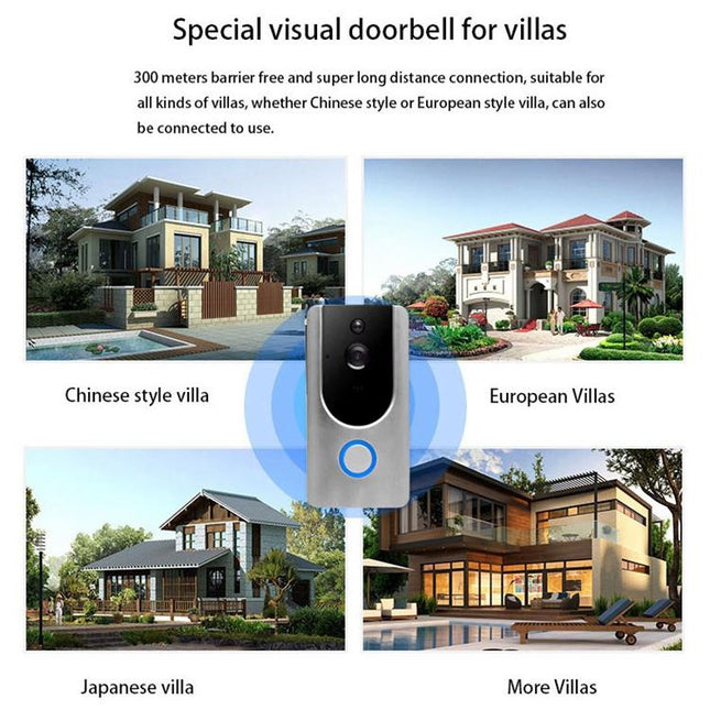 Smart Wifi Video Doorbell With Night Vision & Pir Detection