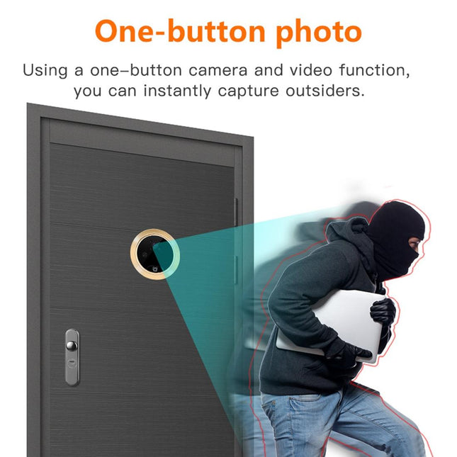 Smart Digital Door Viewer With Motion Detection And Video Alarm - 4.3 Screen - Tf Card Support - Gold