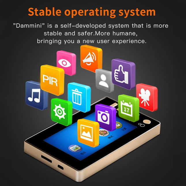 Smart Digital Door Viewer With Motion Detection And Video Alarm - 4.3 Screen - Tf Card Support - Gold