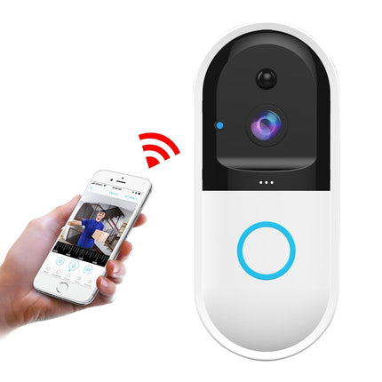 Smart Wifi Video Doorbell With Night Vision & Remote Monitoring - White