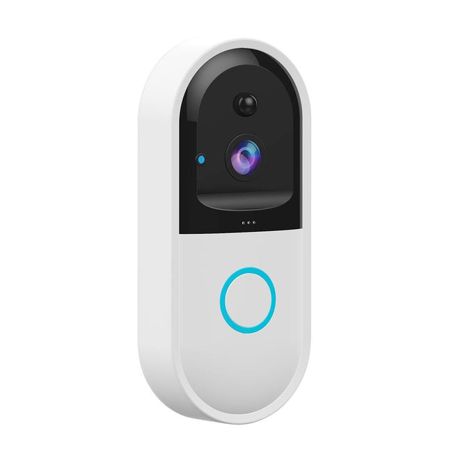 Smart Wifi Video Doorbell With Night Vision & Remote Monitoring - White